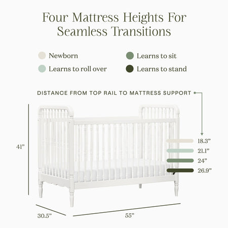 Liberty 3-in-1 Convertible Spindle Crib with Toddler Bed Conversion Kit Convertible Cribs Namesake