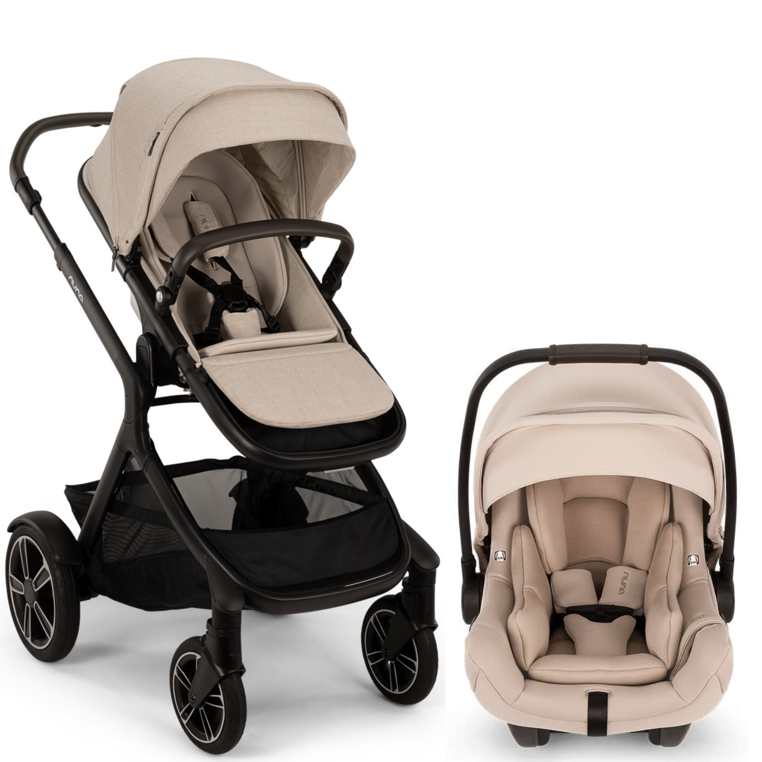 DEMI Next Single to Double Stroller + PIPA AIRE Infant Car Seat Travel System