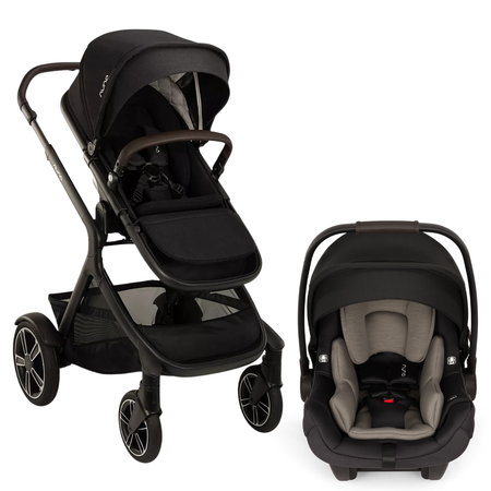 DEMI Next Single to Double Stroller + PIPA AIRE Infant Car Seat Travel System Strollers - Travel Systems Nuna