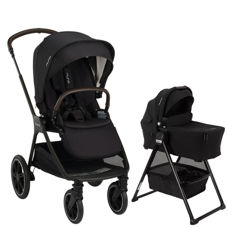 TRIV LX Stroller + SWIV & TRIV Bassinet & Stand Bundle Strollers - Single Nuna Caviar
