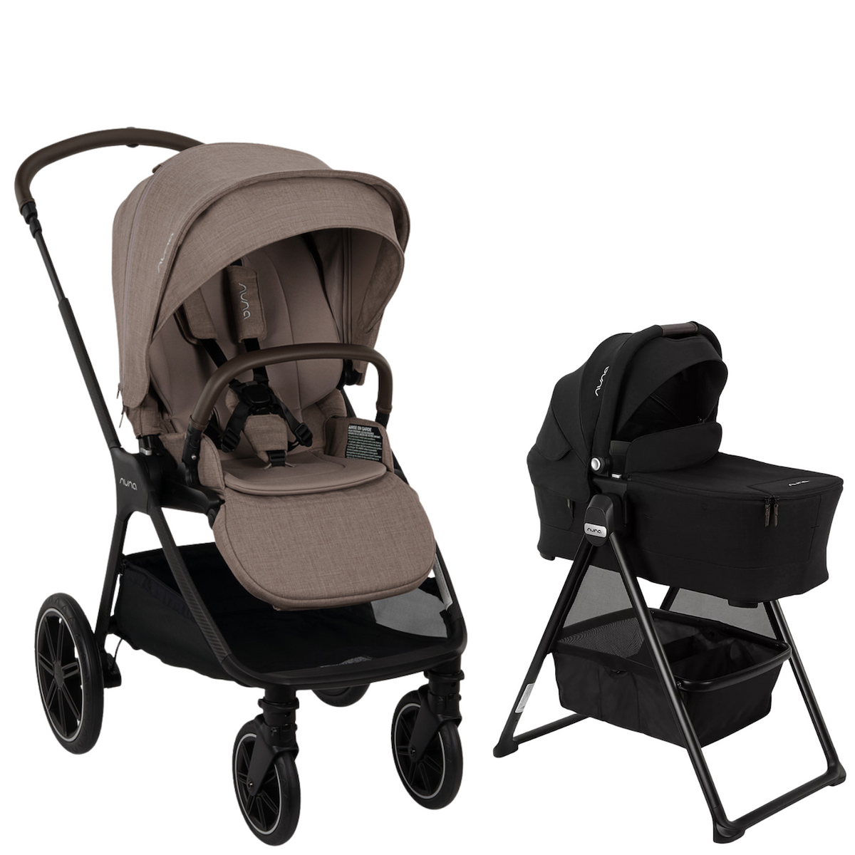 TRIV LX Stroller + SWIV & TRIV Bassinet & Stand Bundle Strollers - Single Nuna Cedar / Caviar