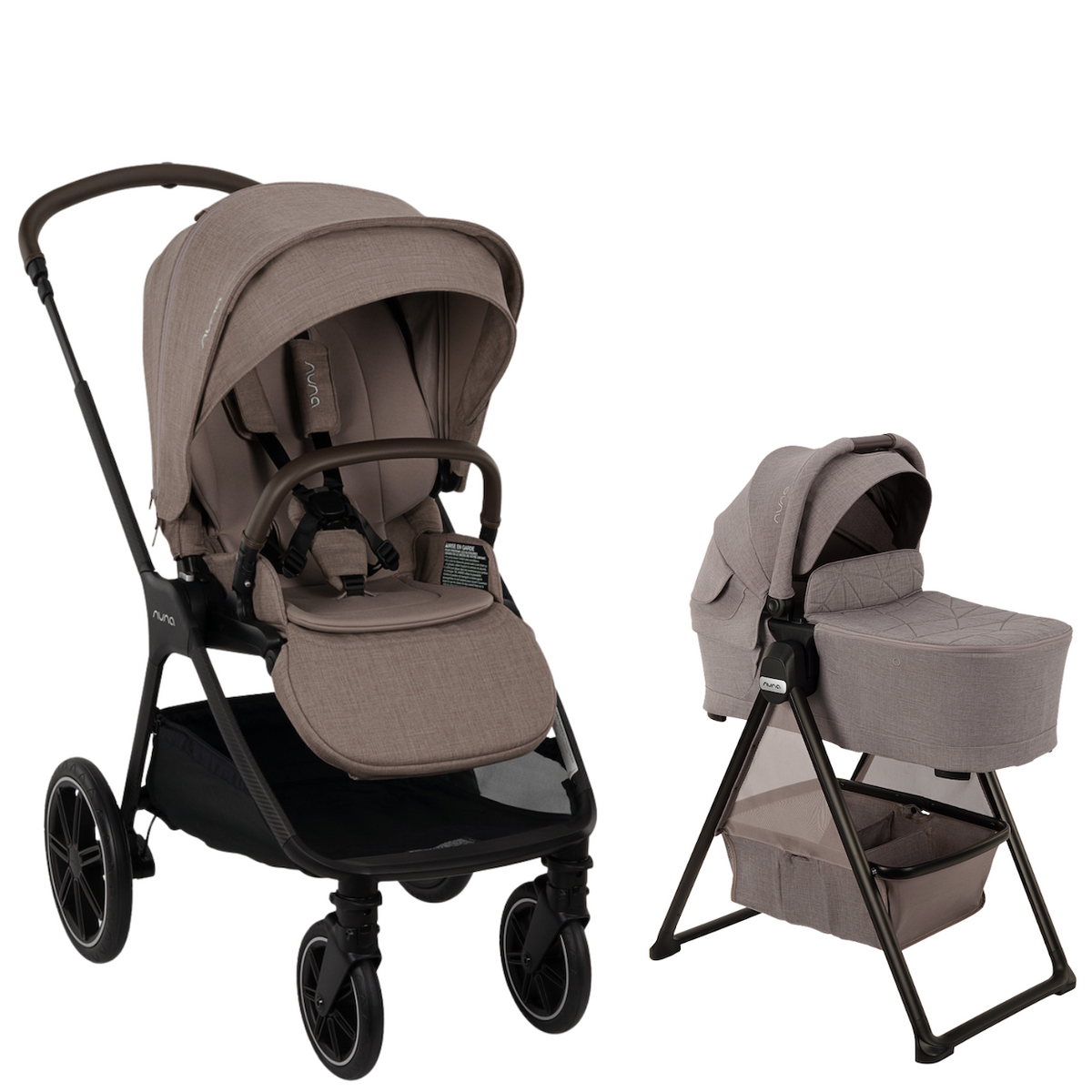 TRIV LX Stroller + SWIV & TRIV Bassinet & Stand Bundle Strollers - Single Nuna Cedar / Umber ( BMW )