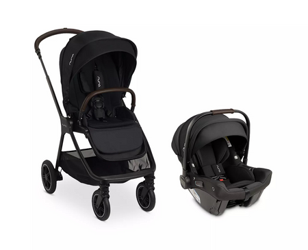 TRIV Next + PIPA urbn Travel System Strollers - Travel Systems Nuna Caviar w/ Chocolate Accent