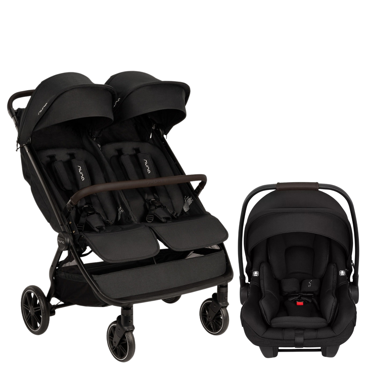 TRVL dubl + PIPA AIRE RX Travel System Strollers - Travel Systems Nuna Caviar w/ Chocolate