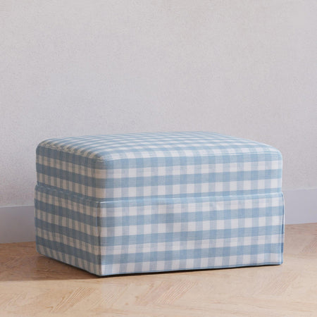Crawford Gliding Ottoman Ottomans Namesake Blue Gingham