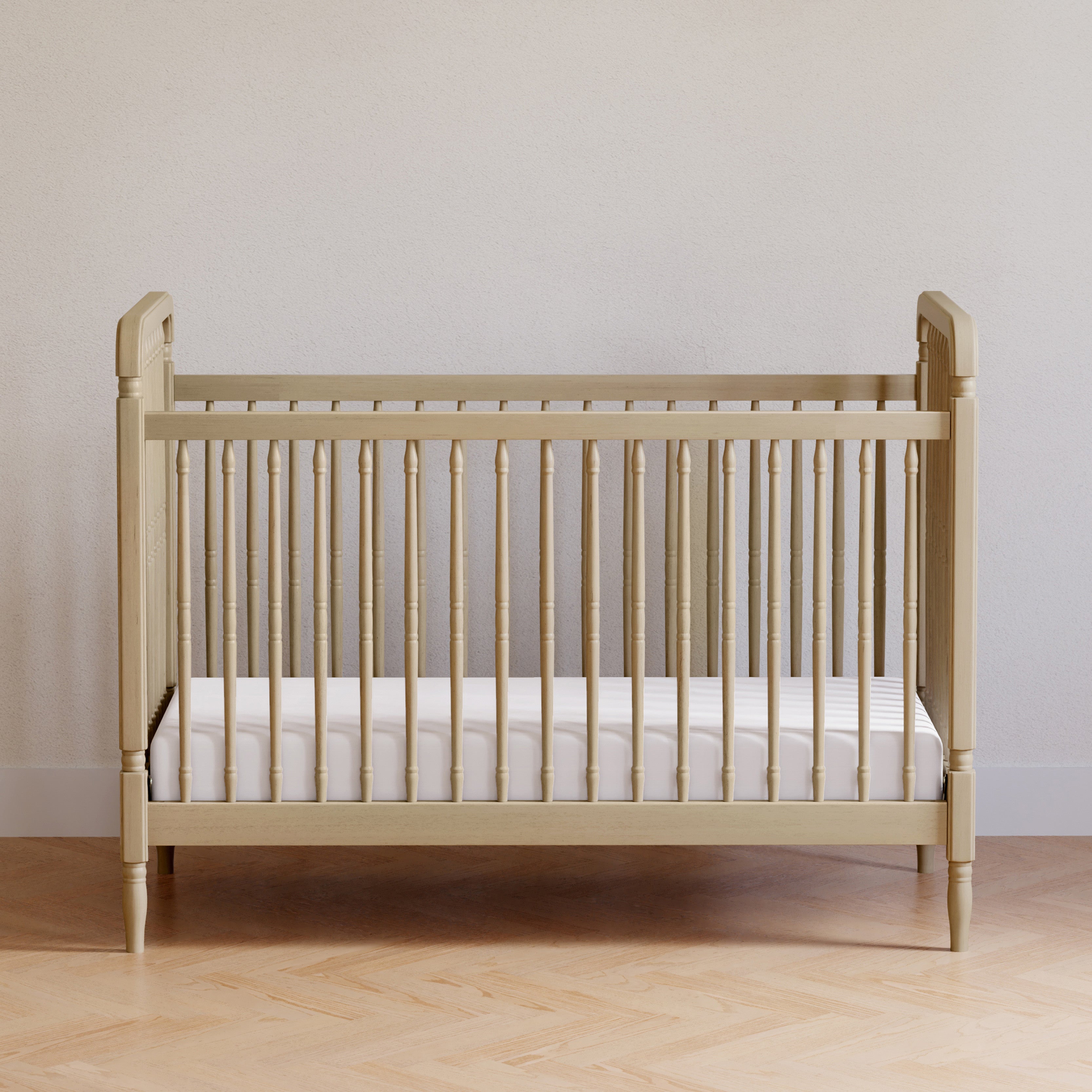 Liberty 3-in-1 Convertible Spindle Crib with Toddler Bed Conversion Kit Convertible Cribs Namesake Washed Pine