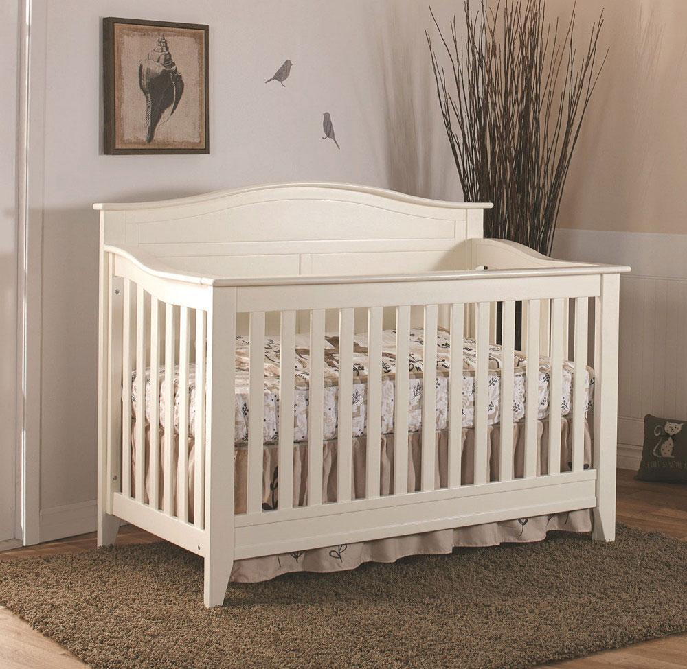 Napoli Curved-Top Forever Crib Convertible Cribs Pali White
