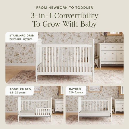 Liberty 3-in-1 Convertible Spindle Crib with Toddler Bed Conversion Kit Convertible Cribs Namesake