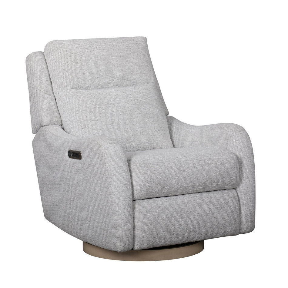 Quinn Nursery Power Recliner with Power Headrest, Lumbar Support & Wood Base