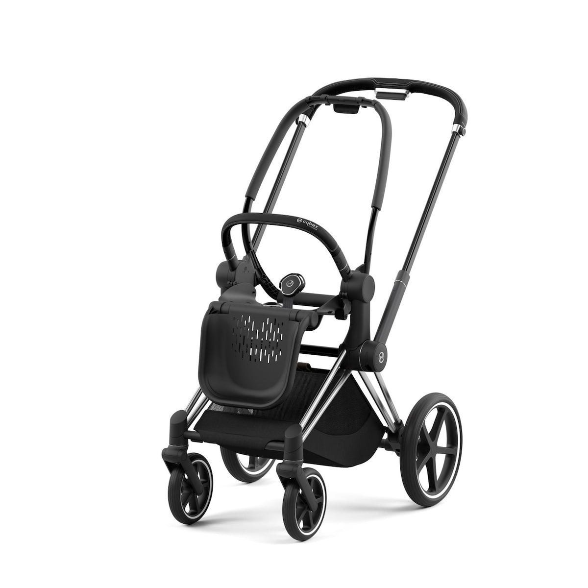 PRIAM 4 Stroller Frame Strollers - Single Cybex Silver Frame with Black Leatherette