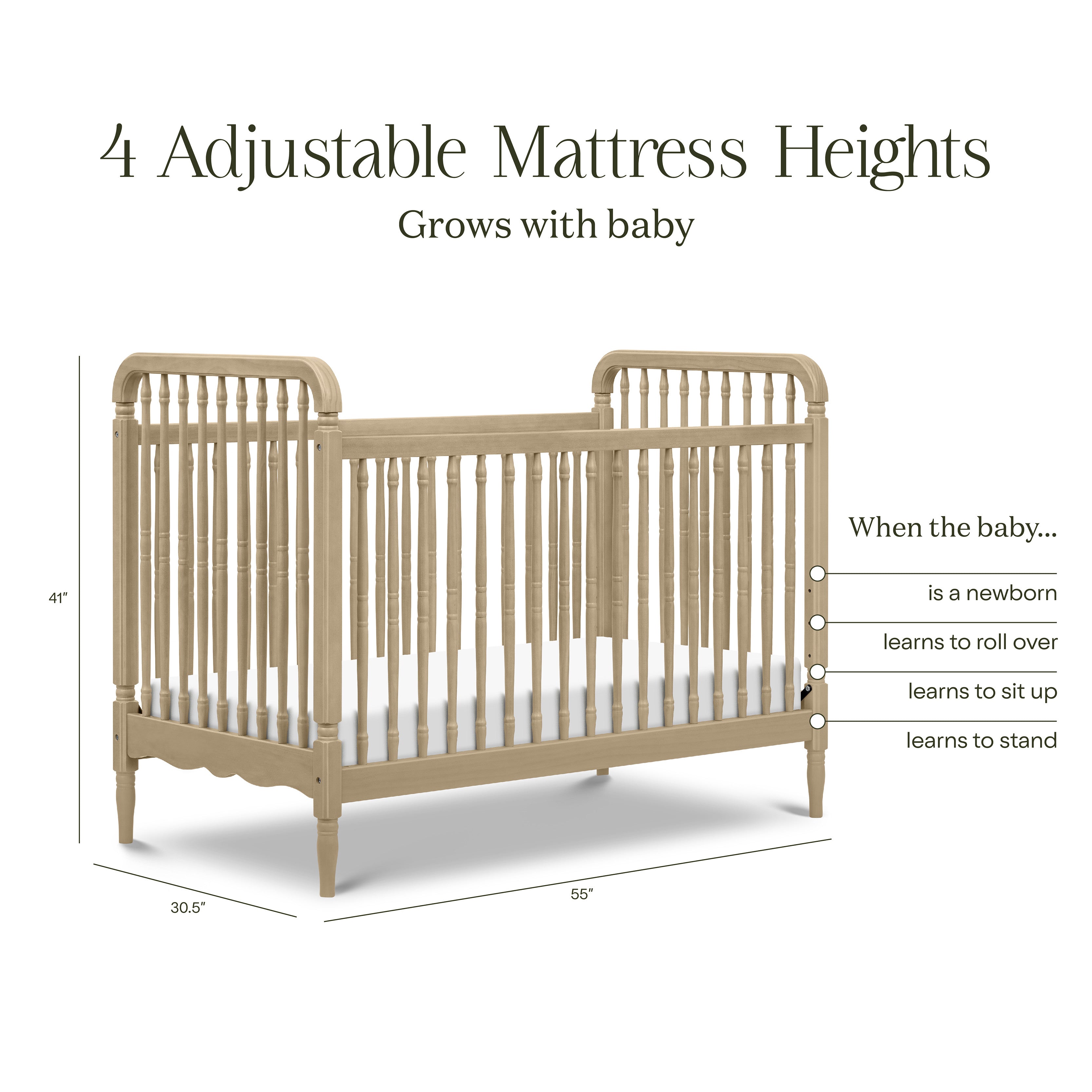 Liberty 3-in-1 Convertible Spindle Crib with Toddler Bed Conversion Kit Convertible Cribs Namesake