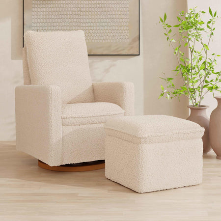 Cali Storage Ottoman in Shearling Ottomans Babyletto
