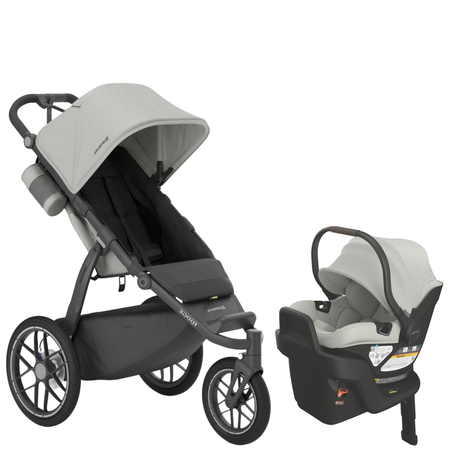 RIDGE V2 + ARIA V2 Travel System Bundle Strollers - Travel Systems UPPAbaby Savannah Pearl Gray | Carbon Frame