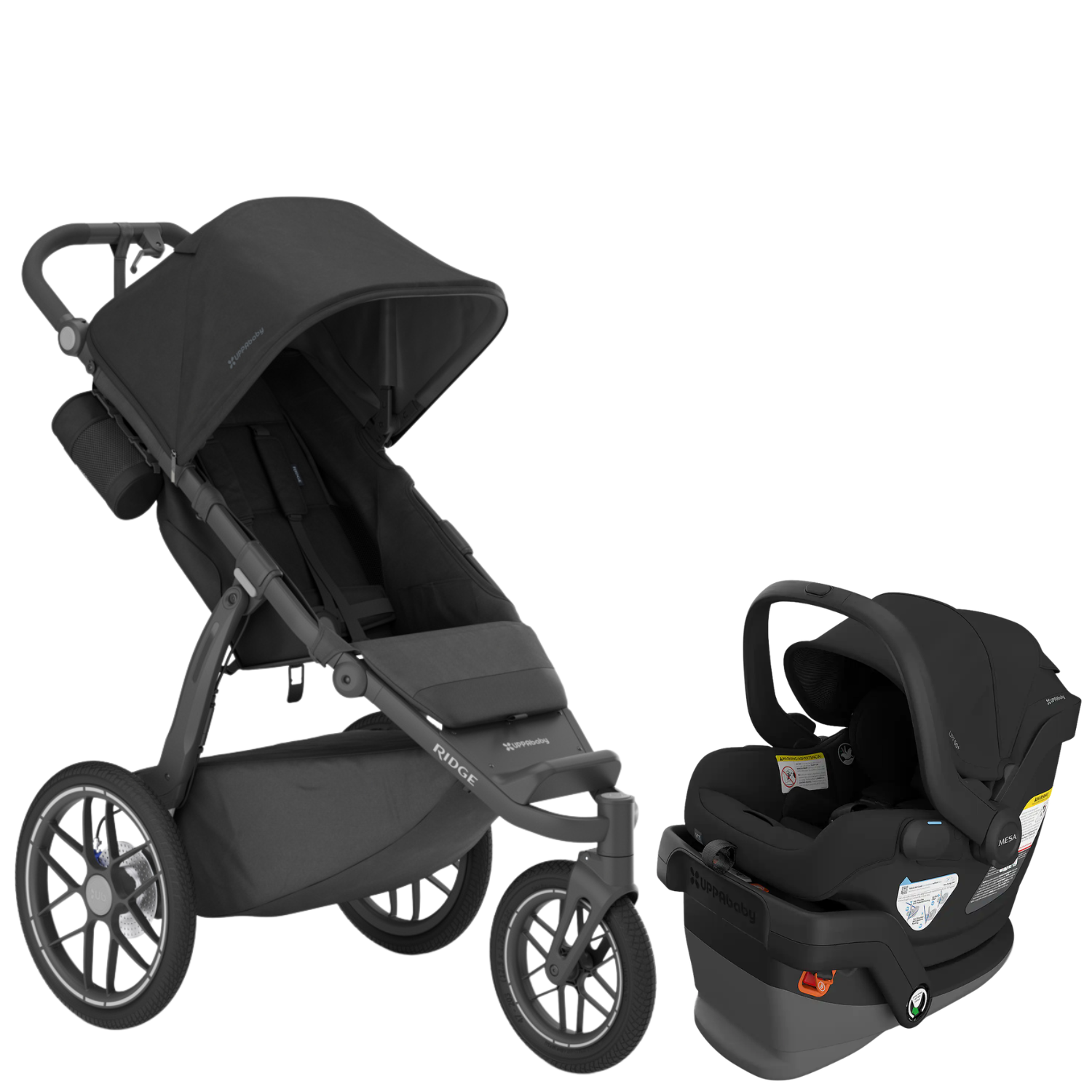 RIDGE V2 + MESA V3 Travel System Bundle Strollers - Travel Systems UPPAbaby James Black | Carbon Frame