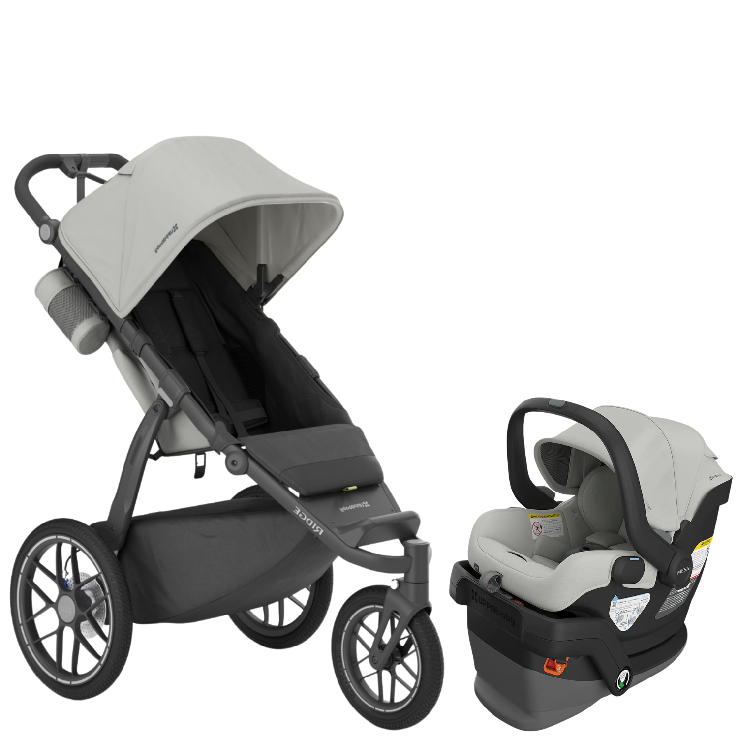 RIDGE V2 + MESA V3 Travel System Bundle Strollers - Travel Systems UPPAbaby Savannah Pearl Gray | Carbon Frame