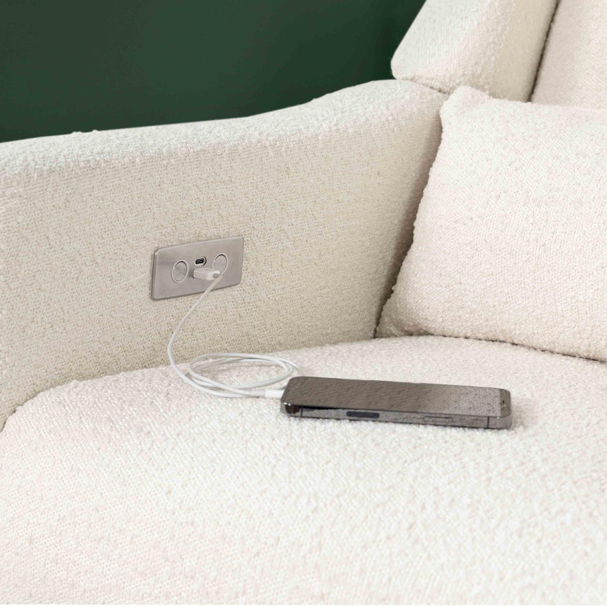 Kiwi Electronic Recliner and Swivel Glider with USB port Recliners Babyletto