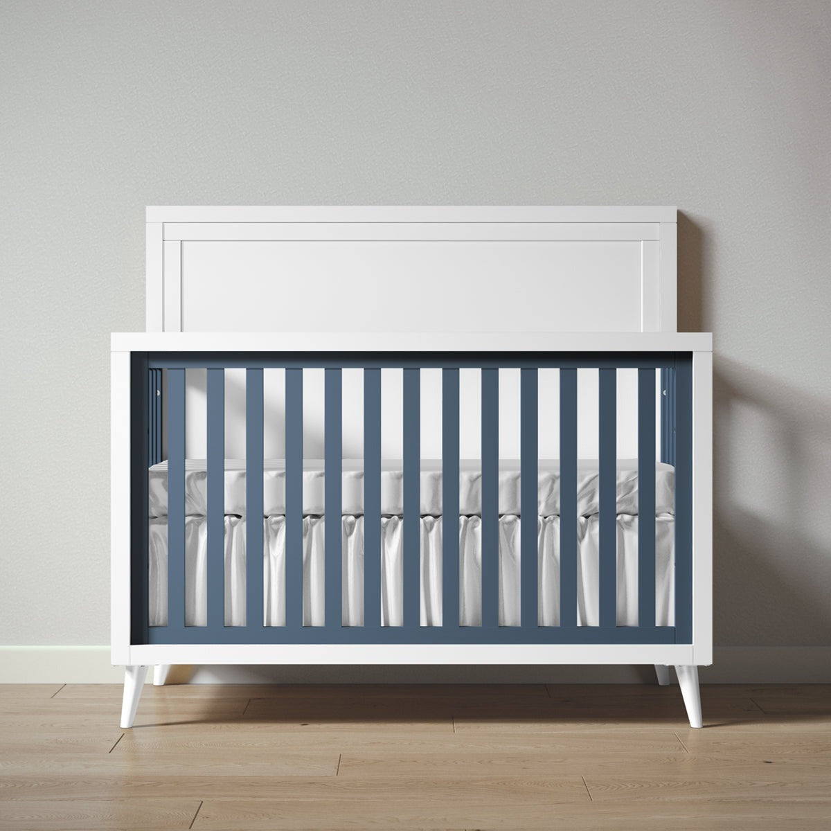 New York Convertible Crib Convertible Cribs Romina Furniture Solid White ( Main ) / Navy ( Accent )