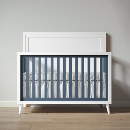 New York Convertible Crib Convertible Cribs Romina Furniture Solid White ( Main ) / Navy ( Accent )