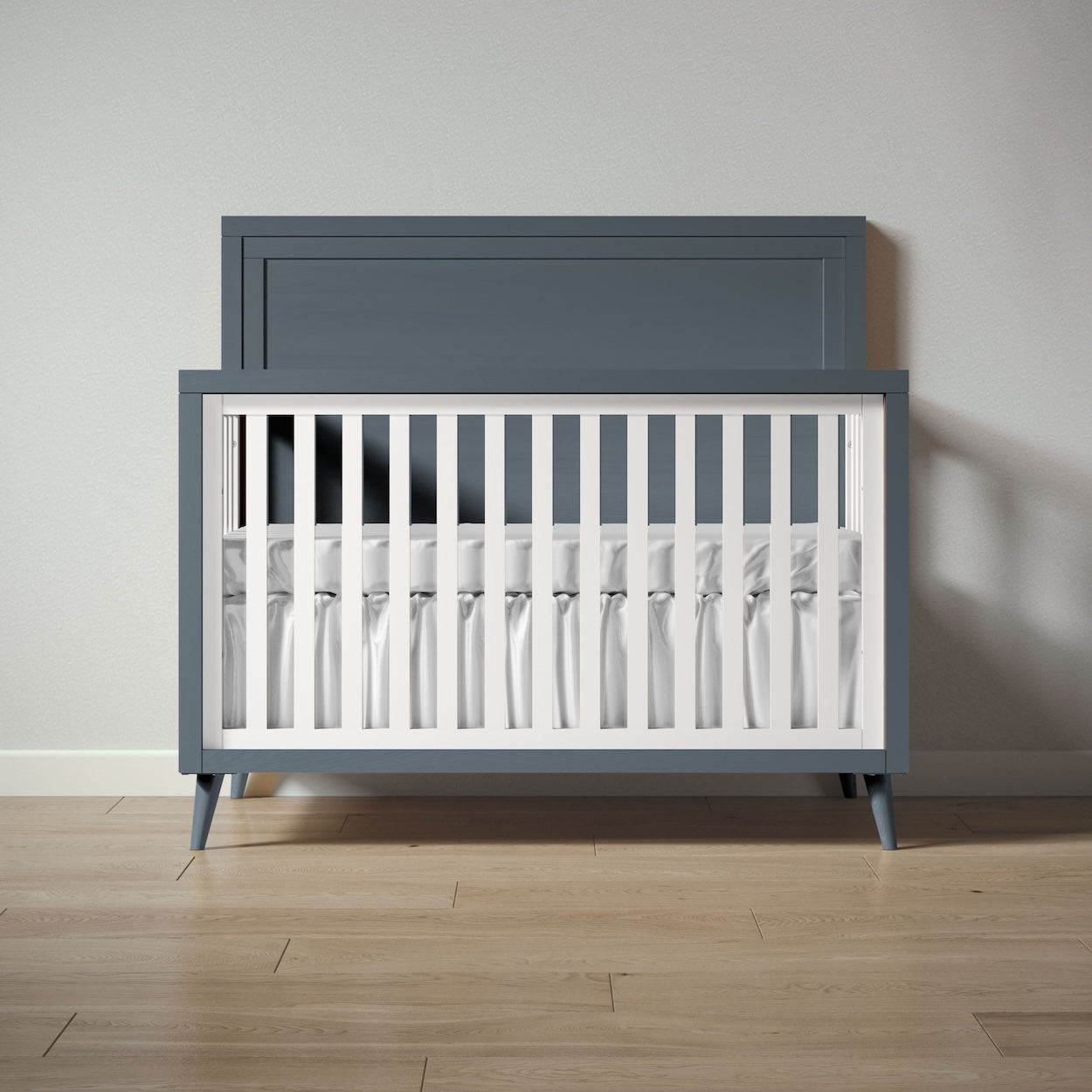 New York Convertible Crib Convertible Cribs Romina Furniture Navy ( Main ) / Solid White ( Accent )