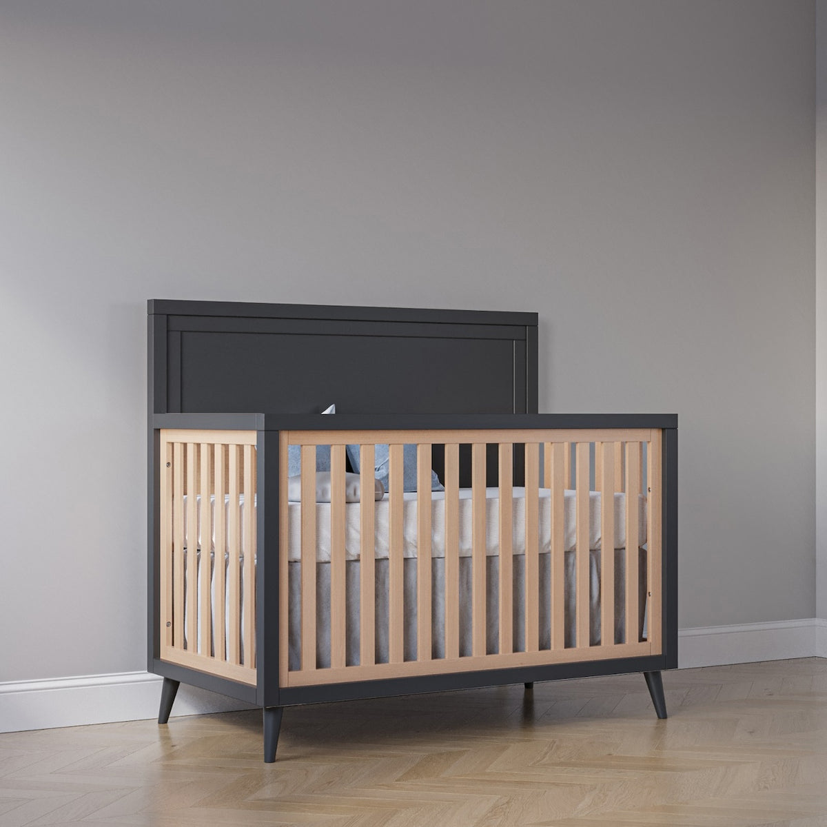 New York Convertible Crib Convertible Cribs Romina Furniture Peppercorn ( Main ) / Albero Puro ( Accent )