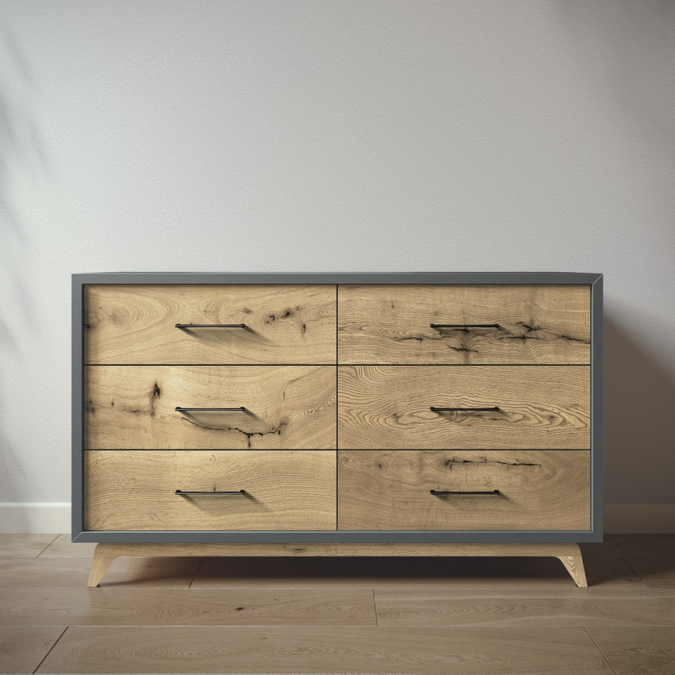 Uptown Convertible Crib + Double Dresser in Ash - Floor Model Closeout Crib Sets Romina Furniture