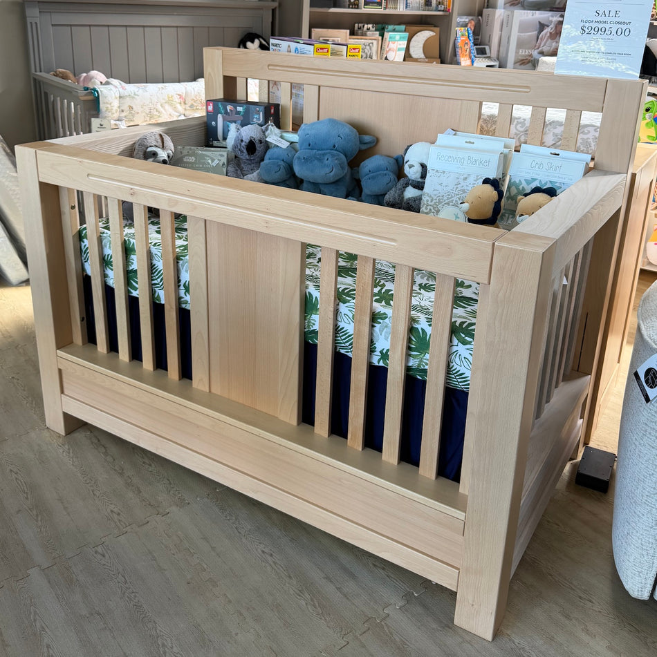 Ventianni Convertible Crib + Double Dresser - Natural / Driftwood - Floor Model Closeout