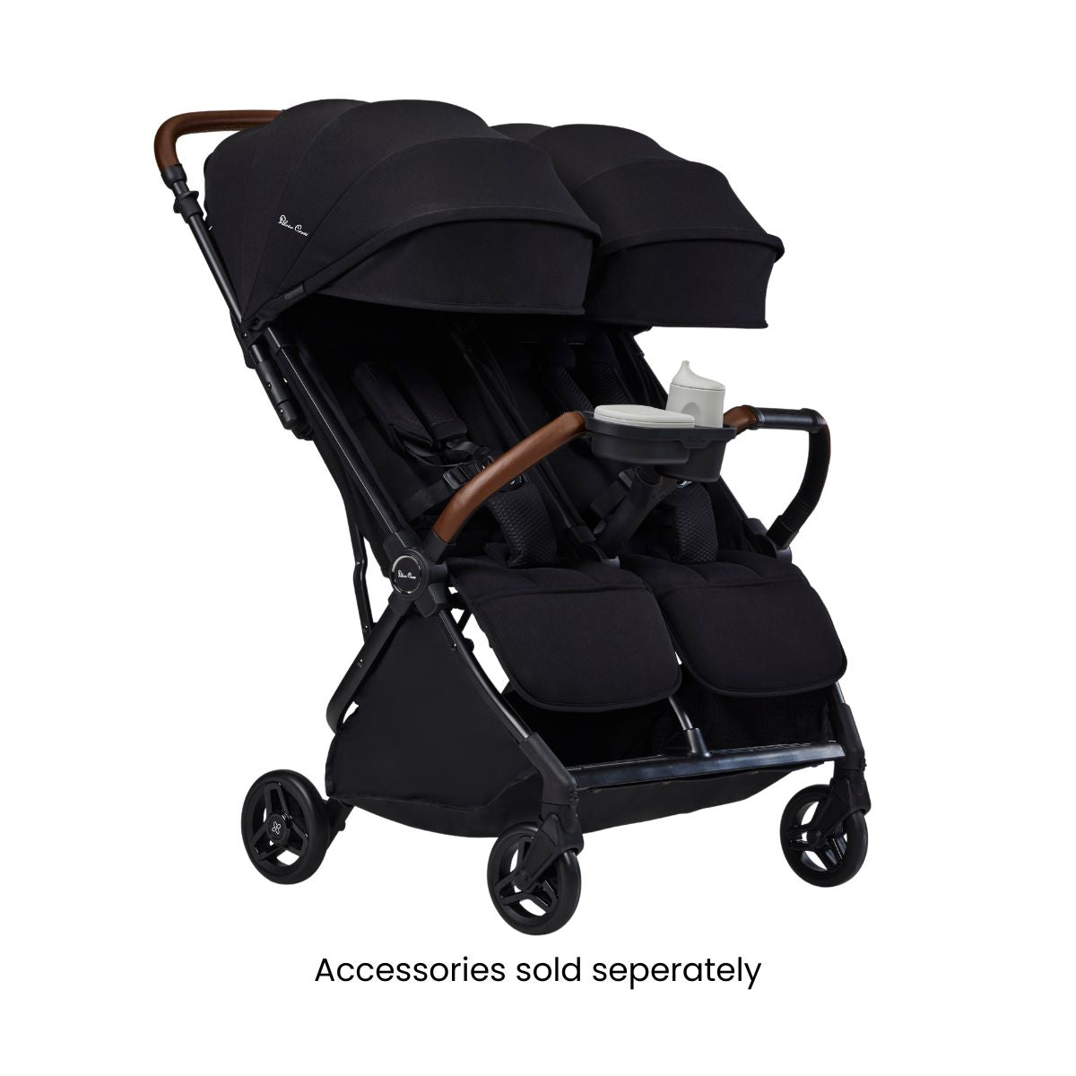 Silver Cross Jet Double Stroller - Black, image size:1200x1200