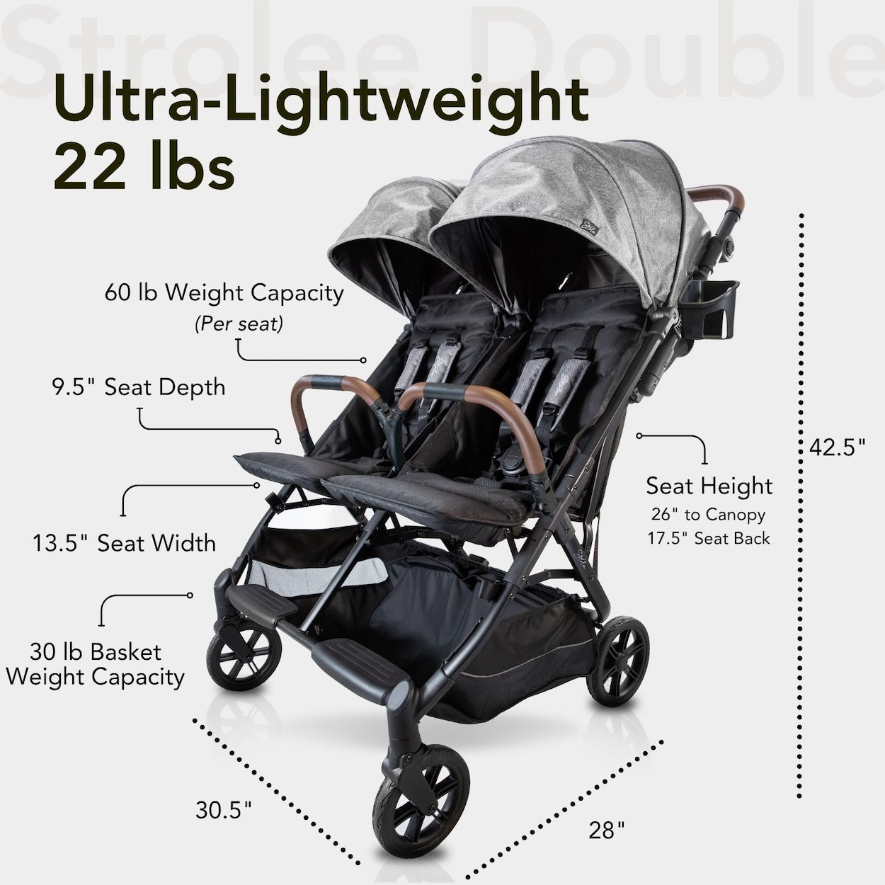 instep 10k double stroller Strolee Compact Side by Side Double Strollerᵛ² Bundle