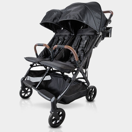 summer double stroller in black Strolee Compact Side by Side Double Strollerᵛ² Bundle