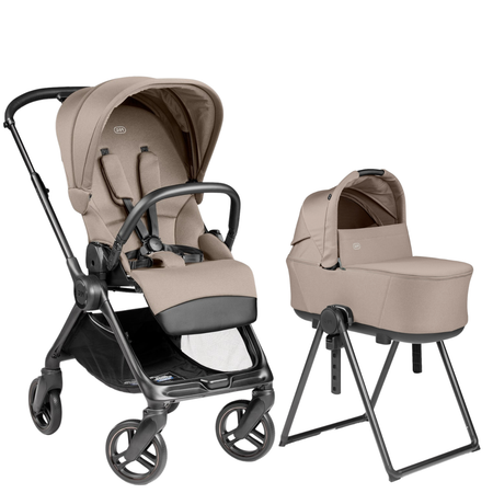 Switch Modular Stroller + Culla Flex Bassinet w/ Stand Strollers - Single Peg Perego Desert