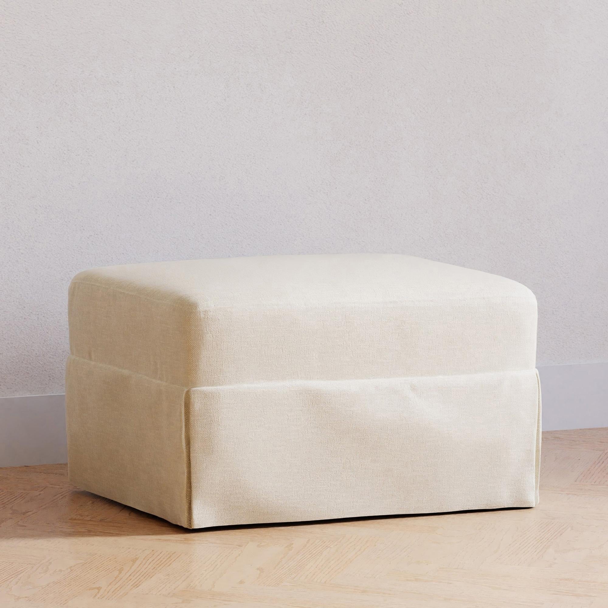Crawford Gliding Ottoman Ottomans Namesake Performance Cream Eco-Weave