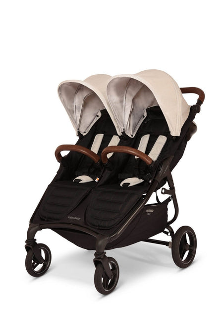 Trend Duo Sport Side by Side Stroller Strollers - Double Valco Baby Cloud w/ Brown Leatherette