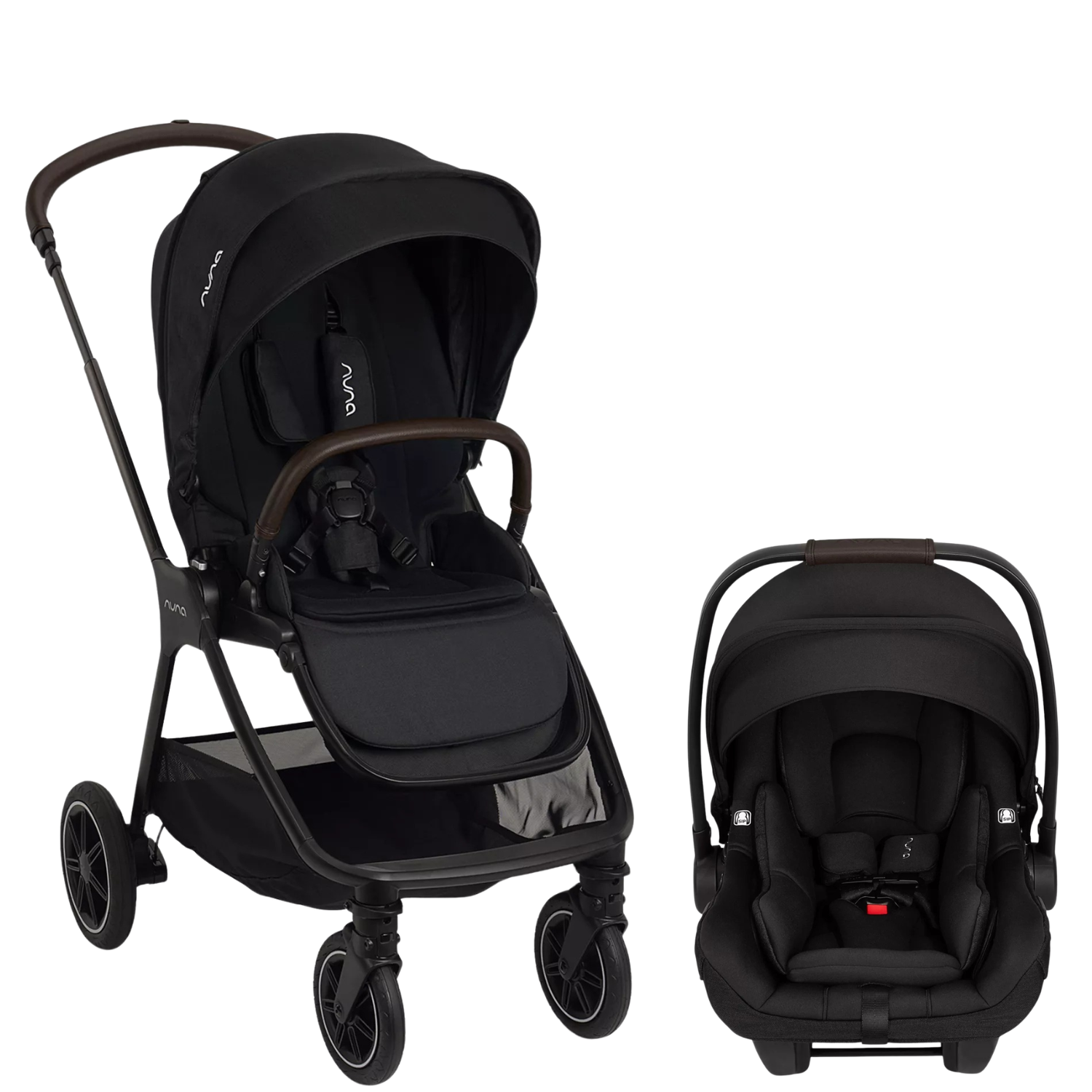 Triv Next + PIPA Aire RX Travel System Strollers - Travel Systems Nuna Caviar w/ Chocolate