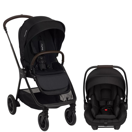 Triv Next + PIPA Aire RX Travel System Strollers - Travel Systems Nuna Caviar w/ Chocolate