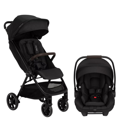 TRVL lx + PIPA AIRE RX Lightweight Travel System Strollers - Travel Systems Nuna Caviar / Chocolate
