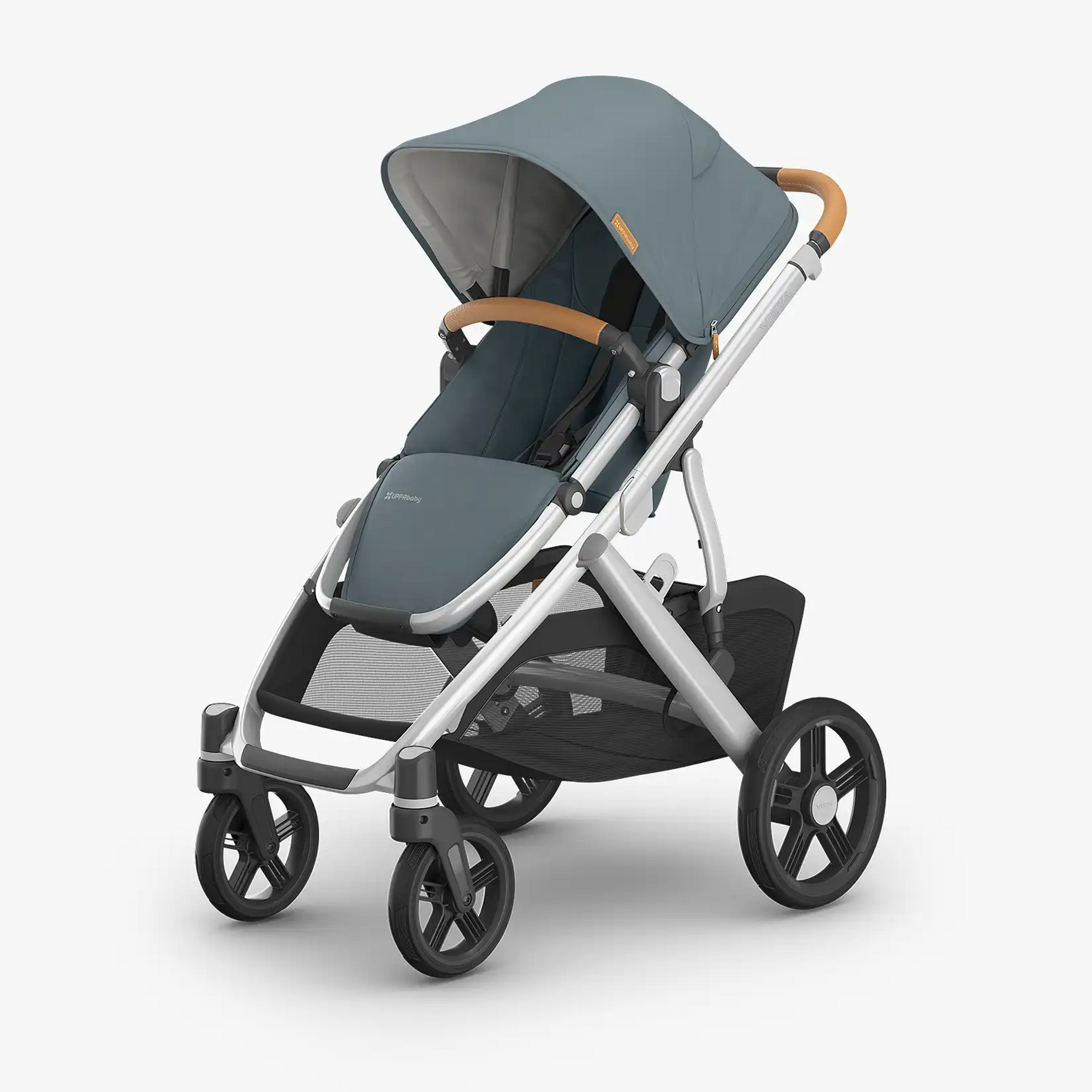 Vista V3 Single-to-Double Stroller Strollers - Single UPPAbaby Callum (Stone Blue - Silver Frame)