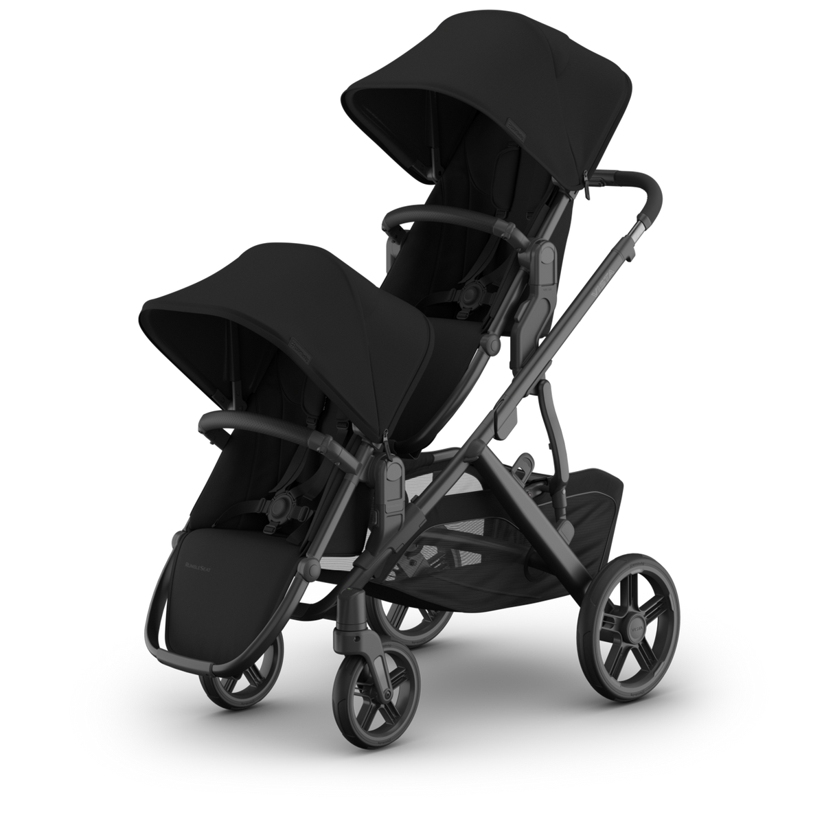 Vista V3 Double Stroller Strollers - Double UPPAbaby James - Black - Carbon Frame - Black Leather