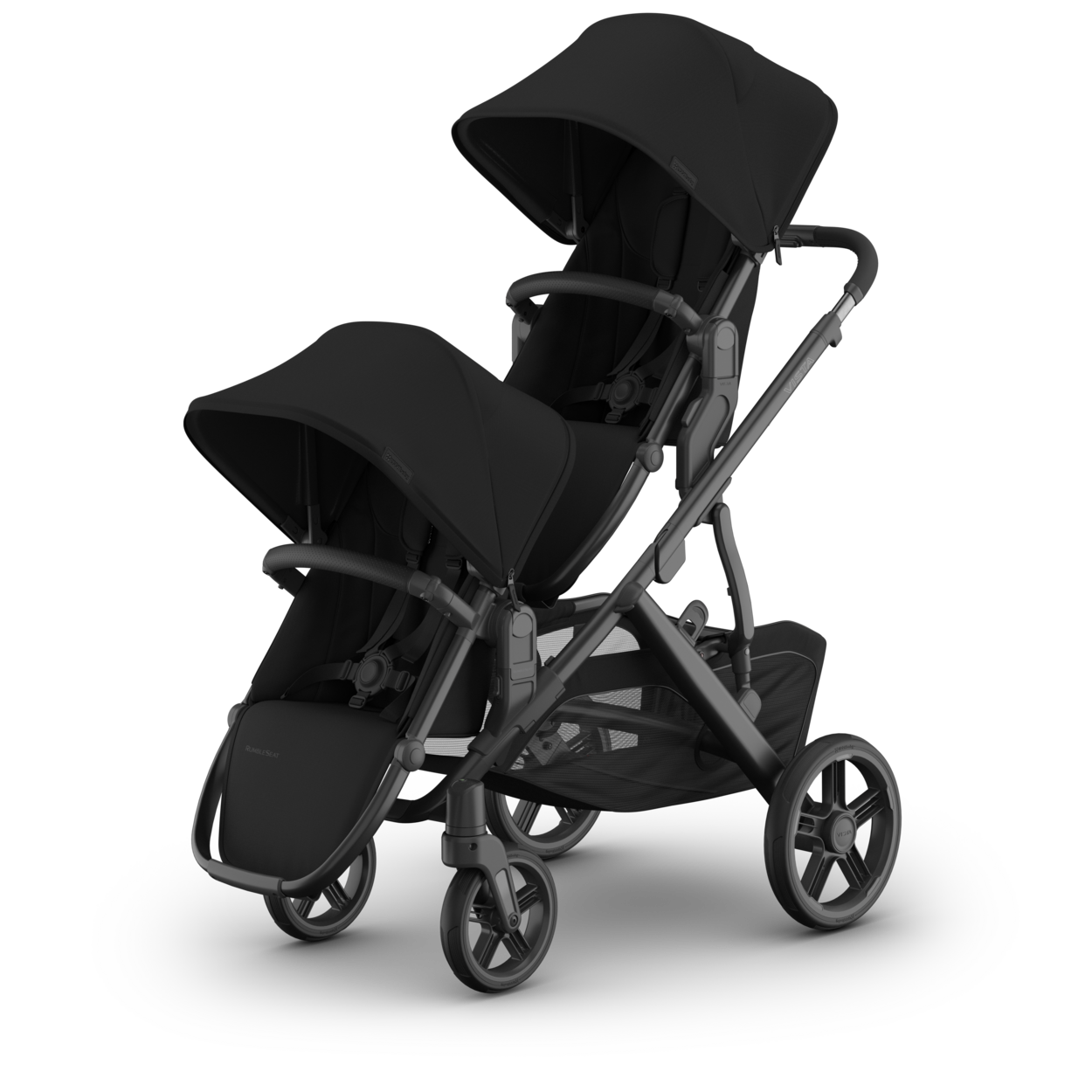 Vista V3 Double Stroller Strollers - Double UPPAbaby James - Black - Carbon Frame - Black Leather