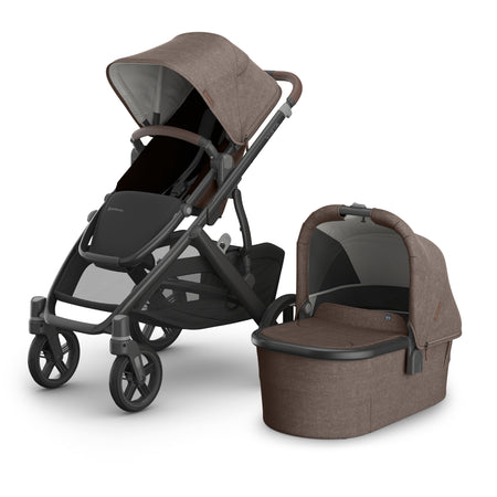 uppababy vista basket fabric UPPAbaby Vista V3 + Bassinet V3 Bundle - Ada - Sandstone Mélange | Carbon Frame