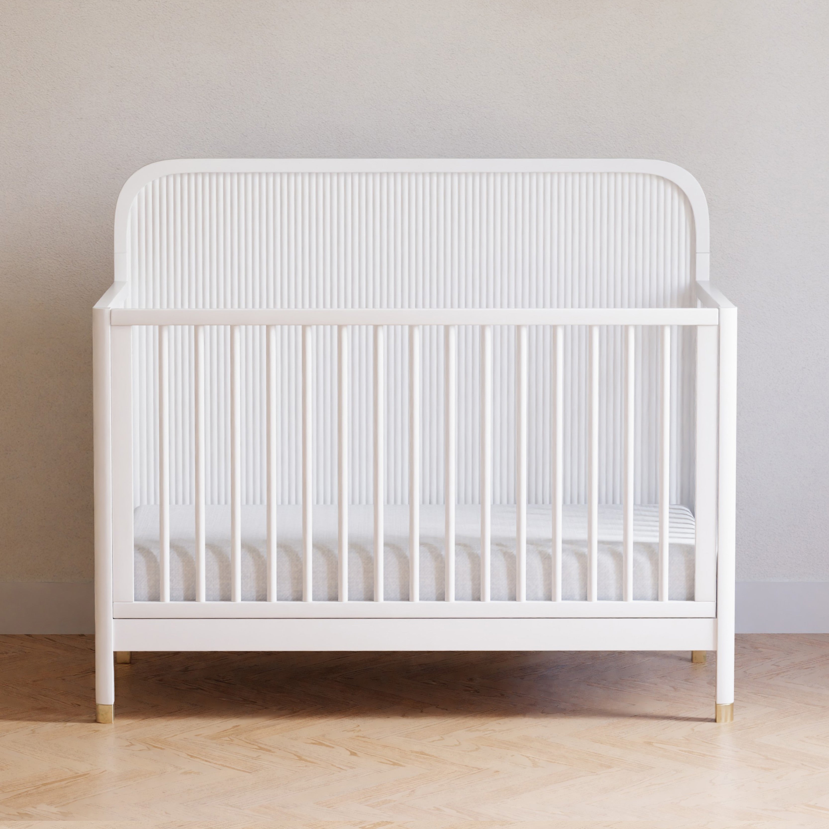 Brimsley Tambour 4-in-1 Convertible Crib Cribs Namesake Warm White