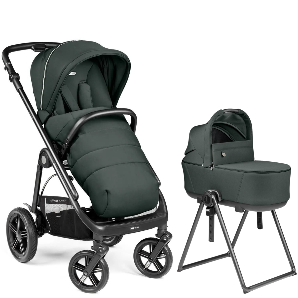 Veloce TC Stroller + Culla Flex Bassinet w/ Stand Strollers - Single Peg Perego Metal