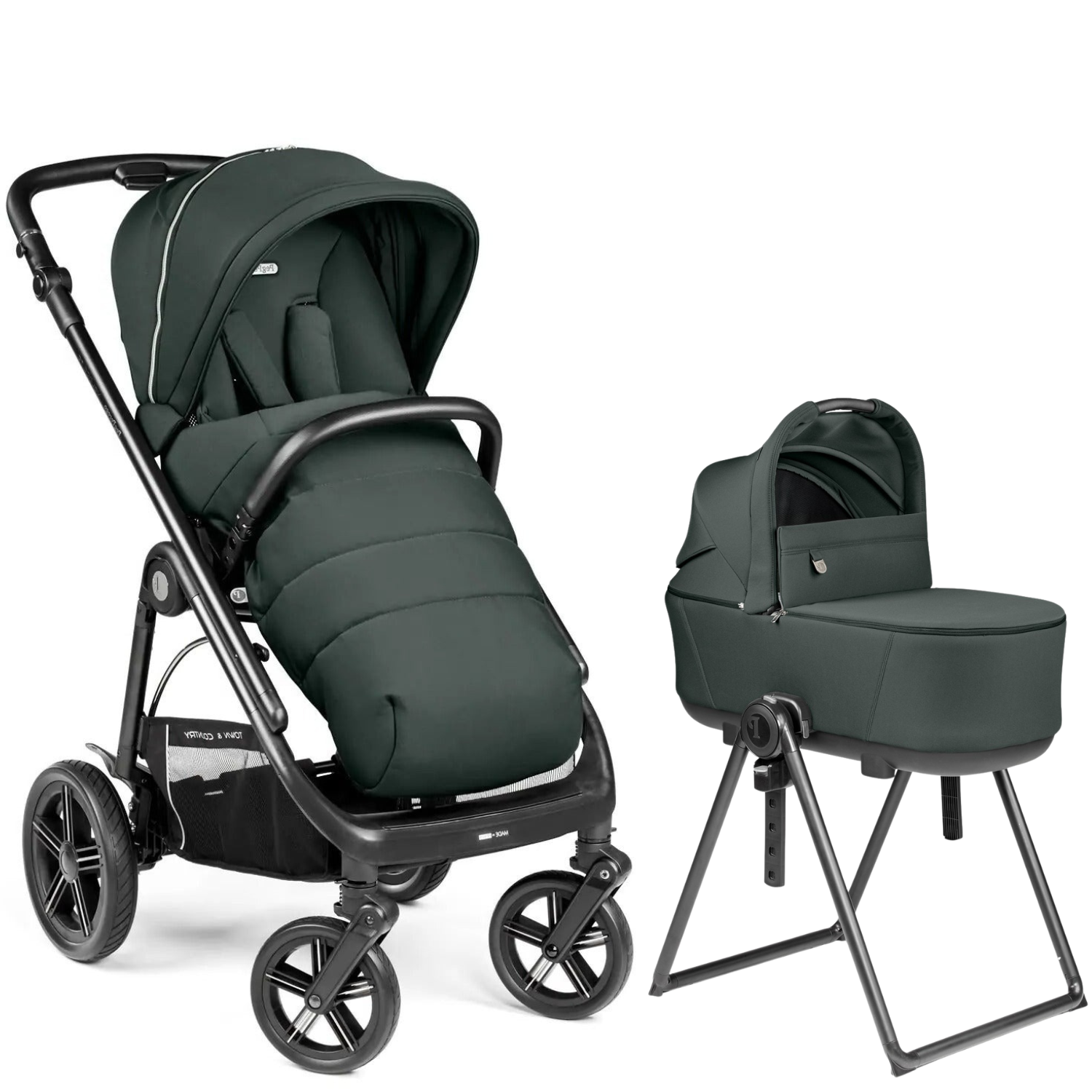 Veloce TC Stroller + Culla Flex Bassinet w/ Stand Strollers - Single Peg Perego Metal