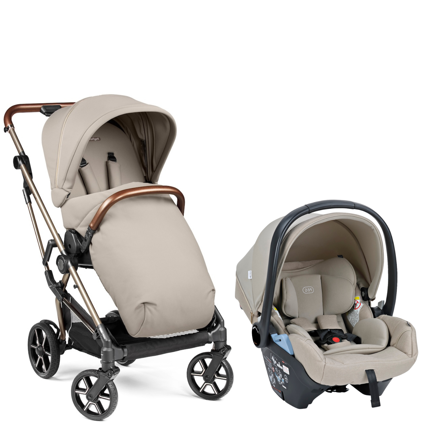 Peg Perego Vivace Stroller + Primo Viaggio Lounge Infant Car Seat Travel  System