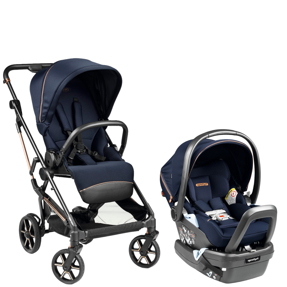 Vivace Stroller + Primo Viaggio Lounge Infant Car Seat Travel System Strollers - Travel Systems Peg Perego Blue Shine
