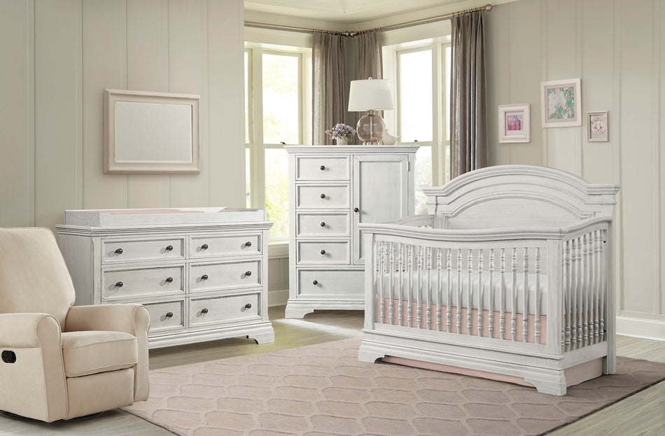 Olivia Arch Top Convertible Crib + Double Dresser