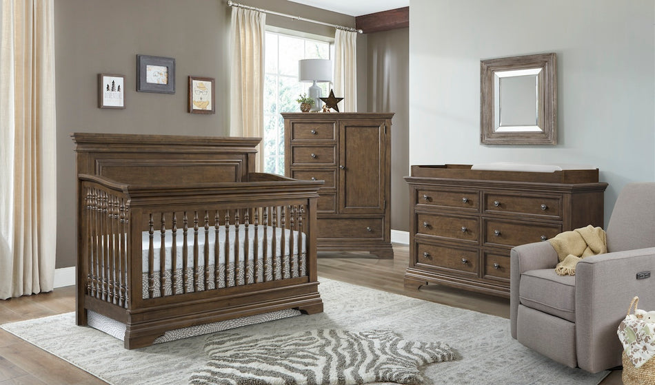 Olivia Flat Top Convertible Crib + Double Dresser