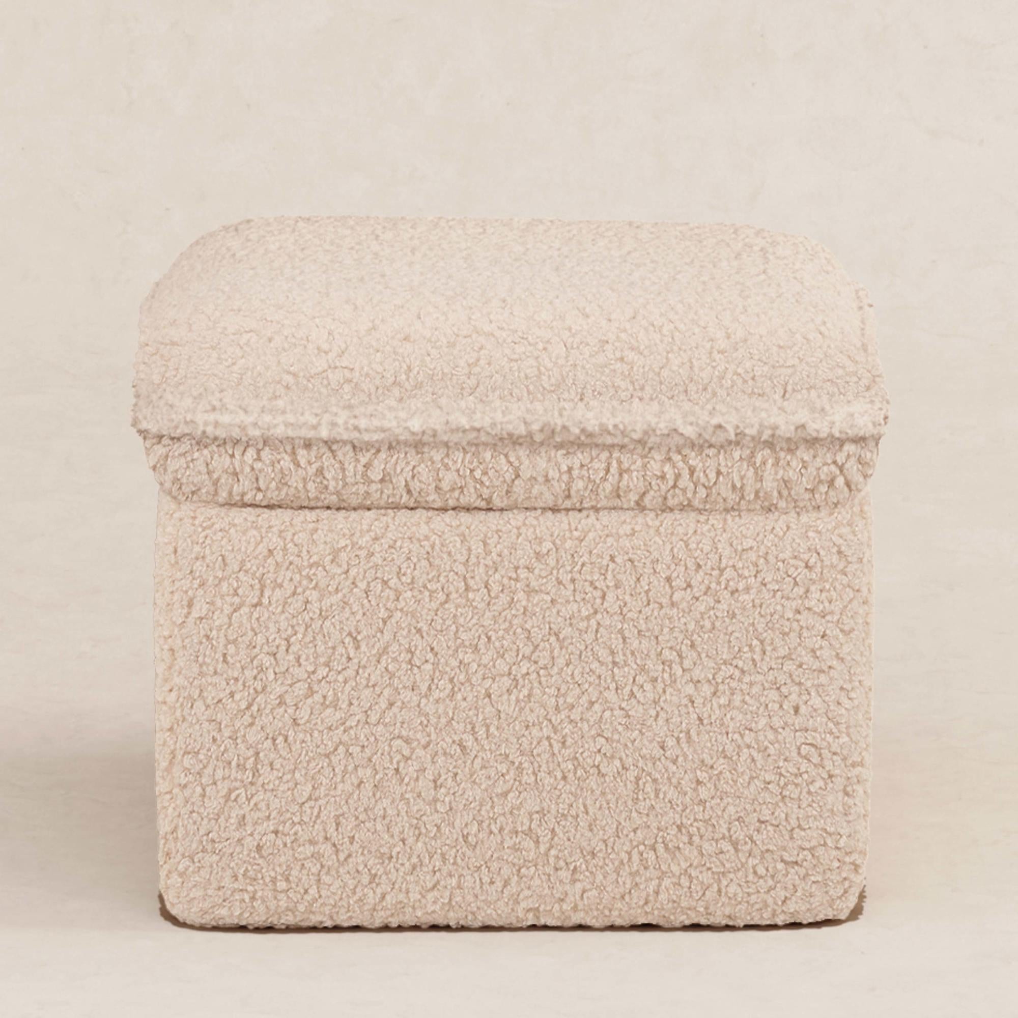 Cali Storage Ottoman in Shearling Ottomans Babyletto
