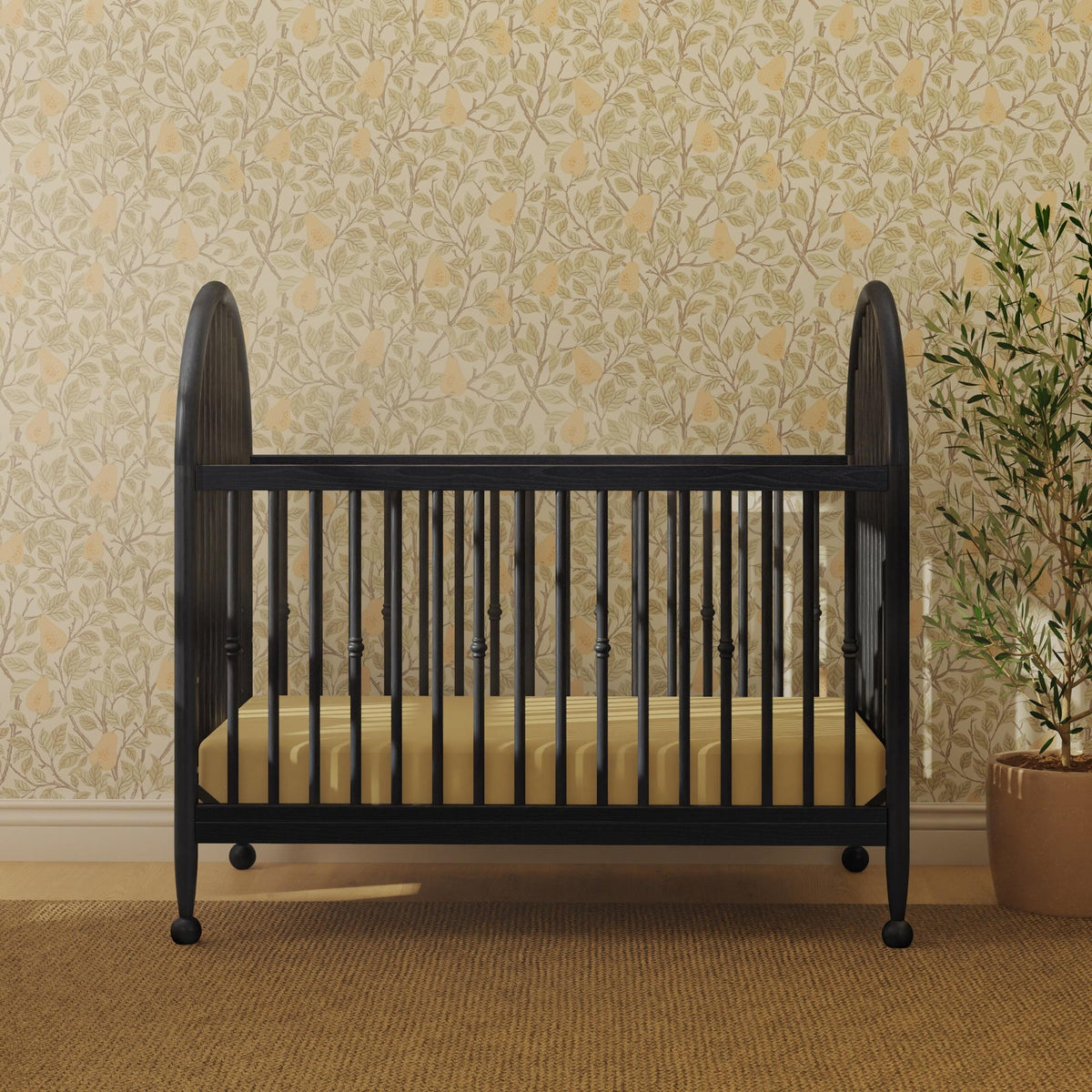 Alouette 3-in-1 Convertible Spindle Crib Cribs Namesake Archival Black