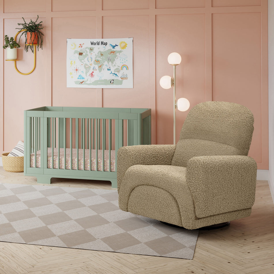 Rainbow Recliner and Swivel Glider in Teddy Loop
