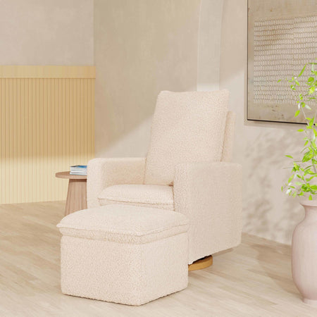Cali Storage Ottoman in Shearling Ottomans Babyletto